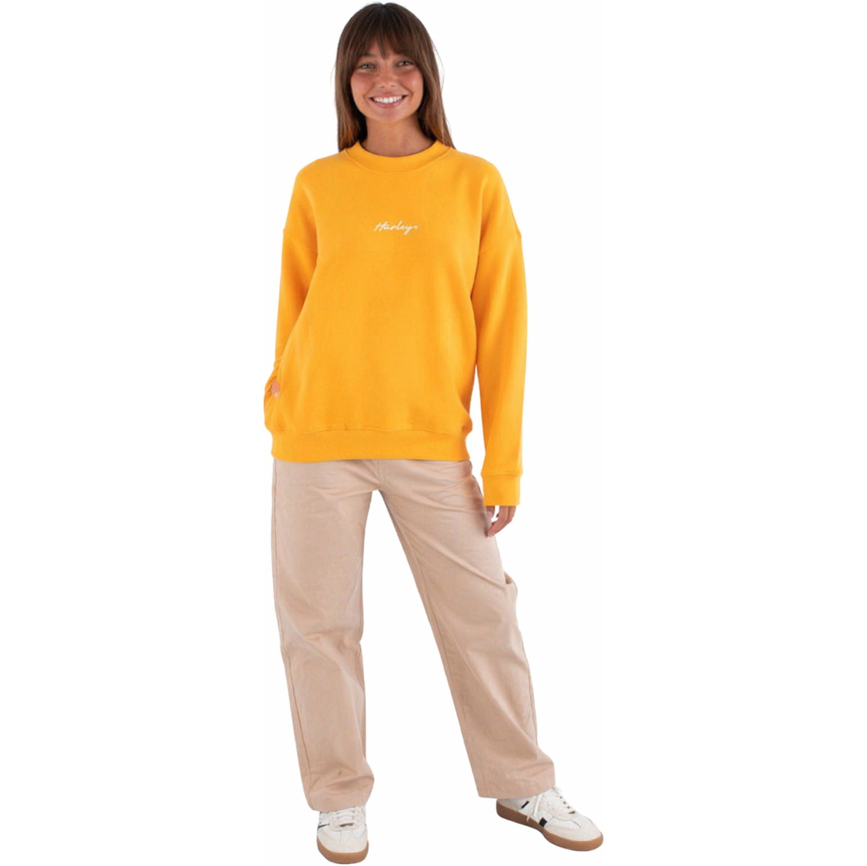 2026 Hurley Womens Script Only Crew WFTEU00016 - Orange